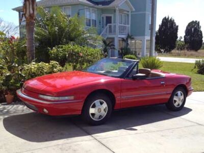 red 1990 buick reatta convertible tan interior