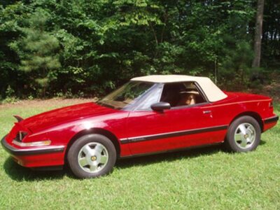 red 1990 buick reatta ragtop