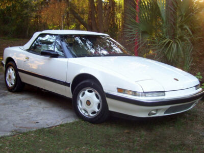 white 1990 buick reatta convertible