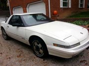 1989 white buick reatta coupe parts car